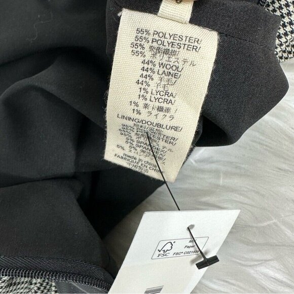 L’AGENCE Women’s Black Houndstooth Leather Corset‎ Waist Designer Dress 6/C34 - Picture 8 of 16